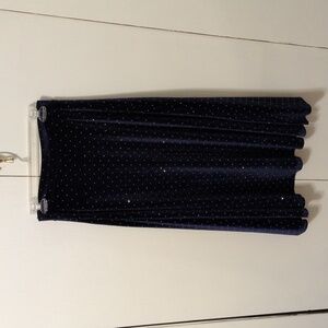 Navy Blue Velvet Maxi Skirt with Sparkle
